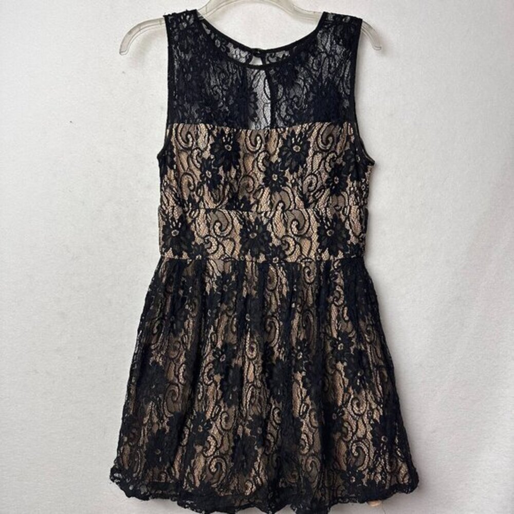 B DARLIN dress women 11/12 black lace lined sleeveless whimseygoth‎ dark fairy